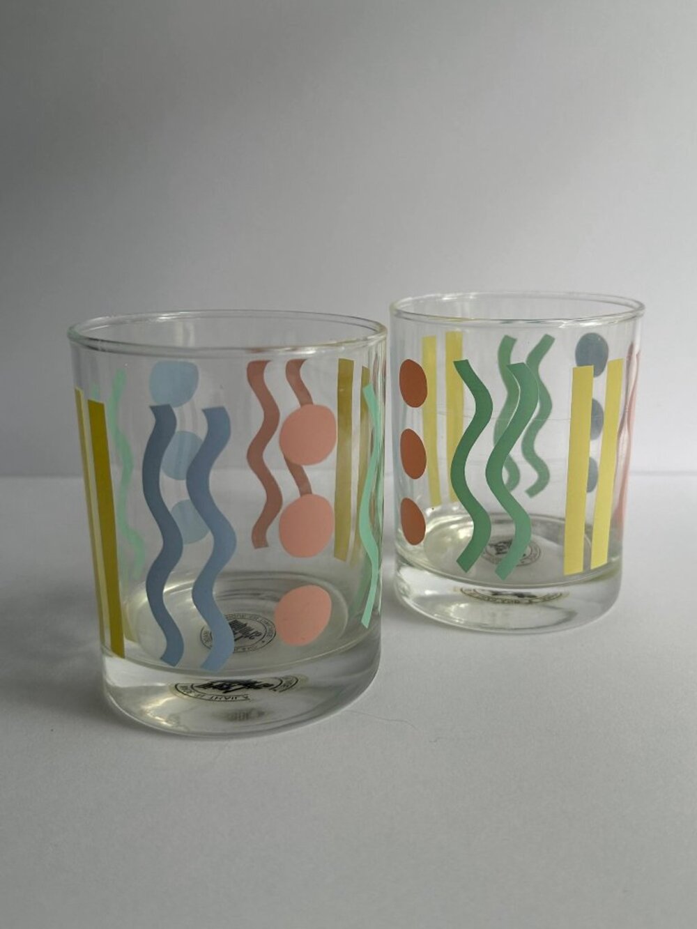 Vintage Pier 1 Imports Memphis-Style Rocks Glasses (Set of 2)